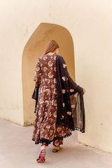 Acacia Black  Anarkali Set