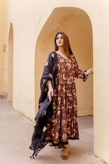 Acacia Black  Anarkali Set