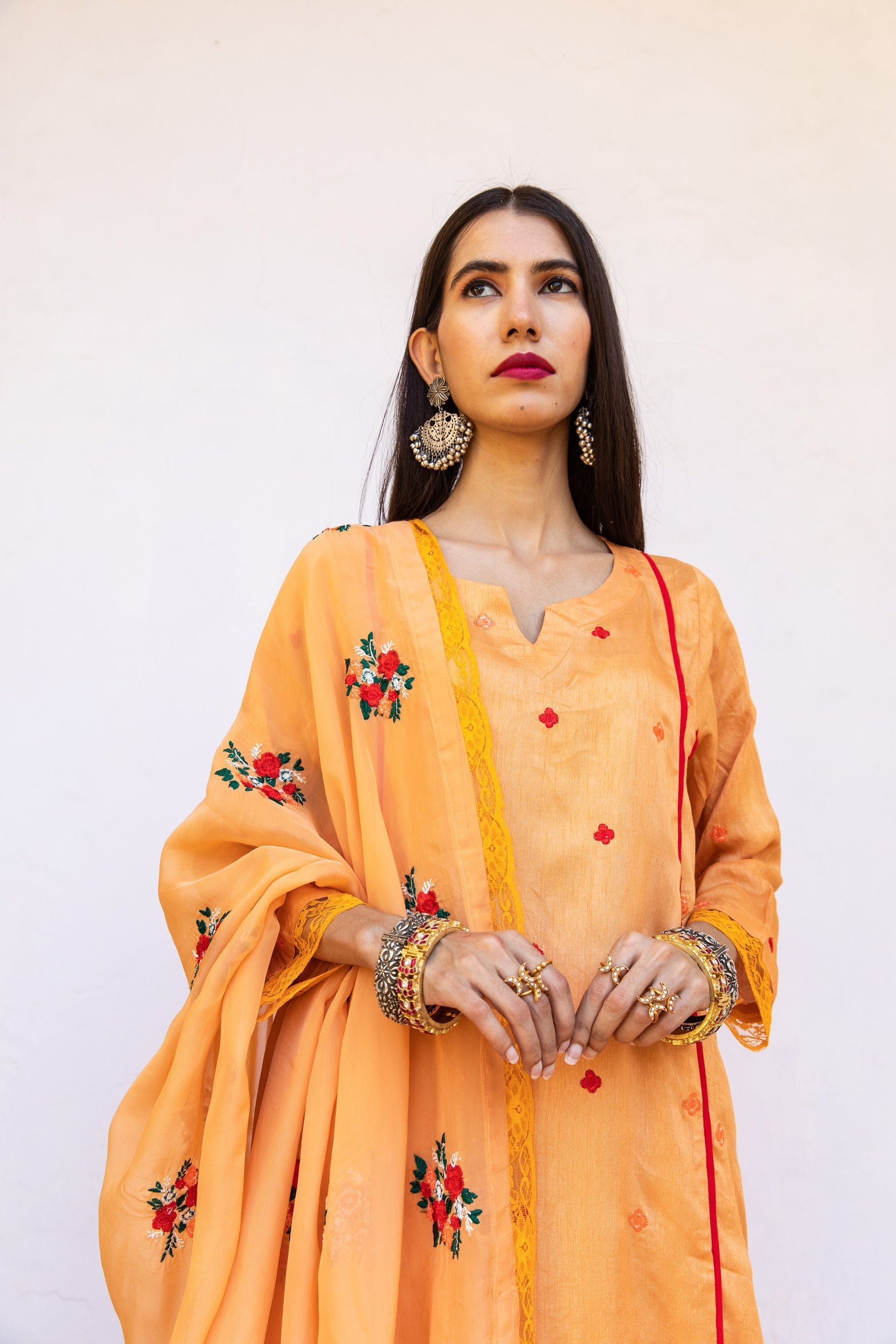 Amaira Orange Straight Kurta Set