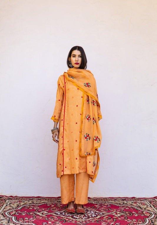 Amaira Orange Straight Kurta Set