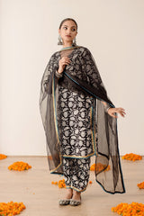 Dia Black Straight Kurta Set
