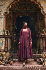 Umrao Wine Anarkali Set