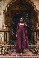 Umrao Wine Anarkali Set