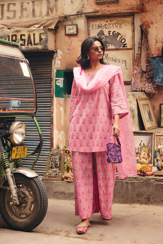 Fiza Pink Straight Set