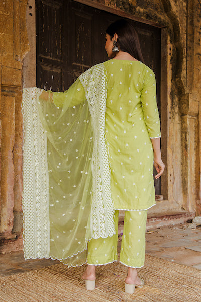 Hairat Green  Straight Kurta Set