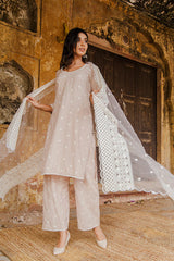 Hairat Grey Straight Kurta Set