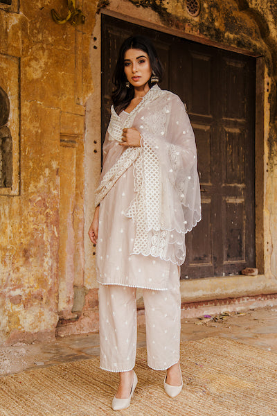 Hairat Grey Straight Kurta Set