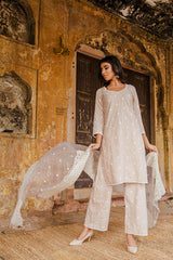 Hairat Grey Straight Kurta Set