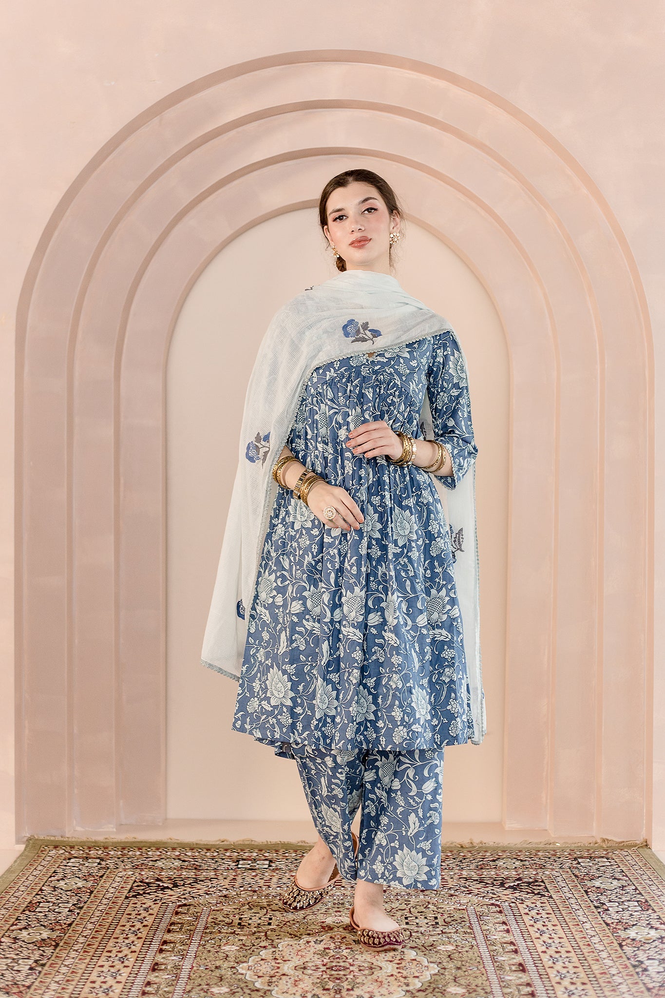 Sparrow Blue Anarkali Set
