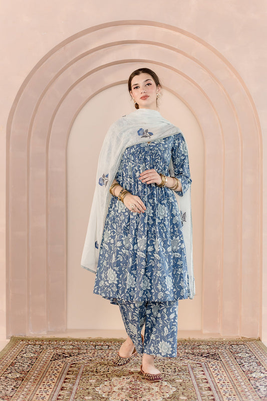 Sparrow Blue Anarkali Set