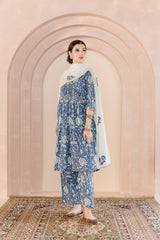 Sparrow Blue Anarkali Set