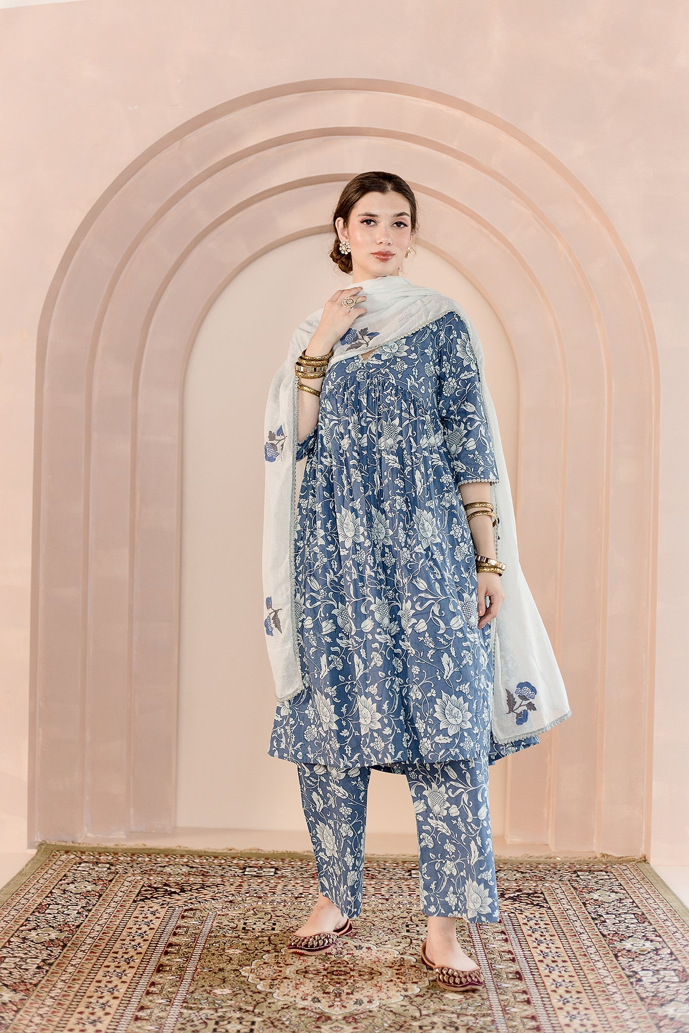 Sparrow Blue Anarkali Set