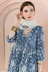 Sparrow Blue Anarkali Set