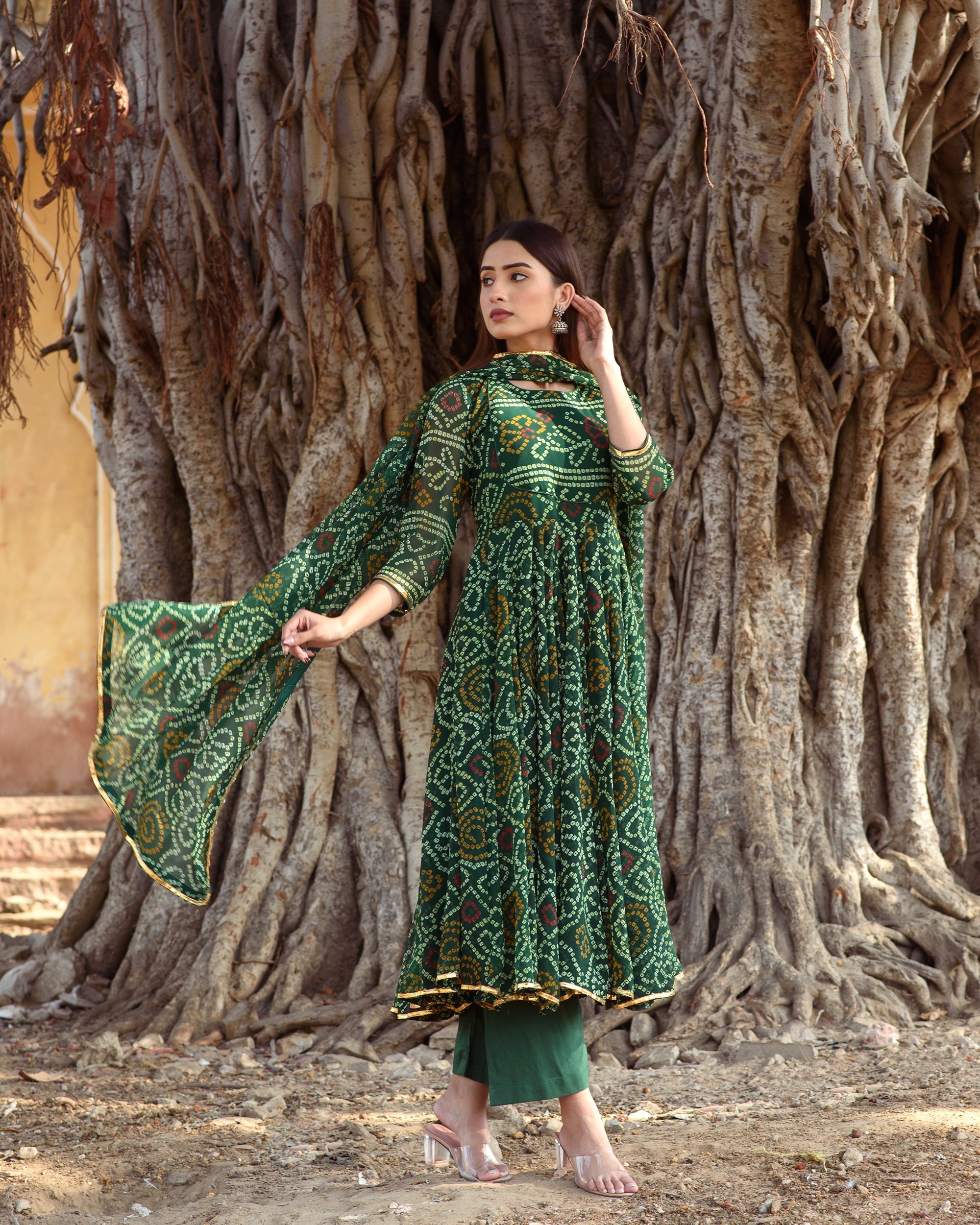 Naaz Emerald Anarkali Kurta Set With Dupatta