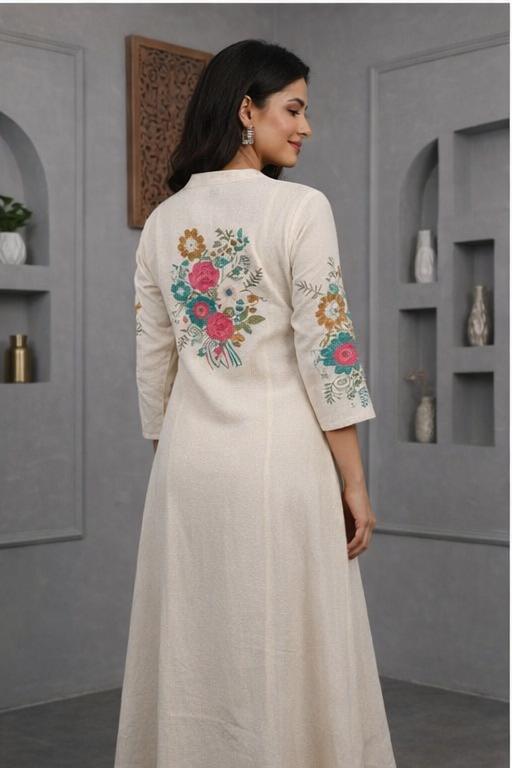 Off White Cotton Flex Kurta Set