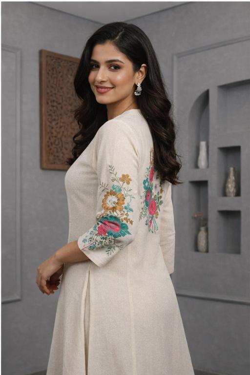 Off White Cotton Flex Kurta Set