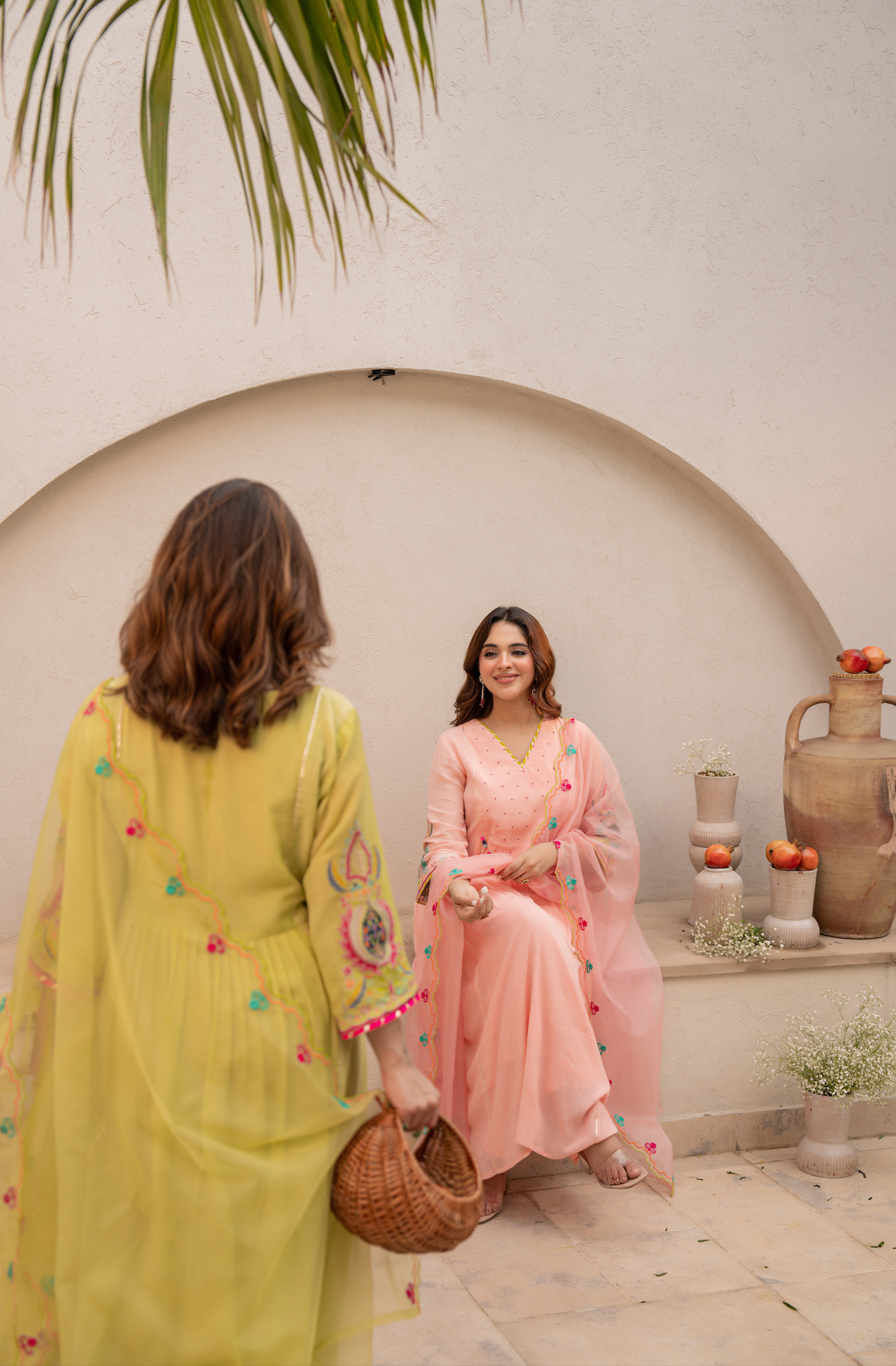 Peach Blossom Anarkali Suit Set