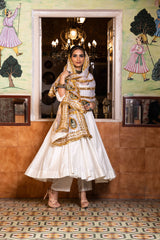 Shri Off White Anarkali Set