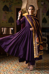 Shri Purple Anarkali Set