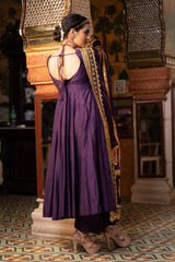 Shri Purple Anarkali Set