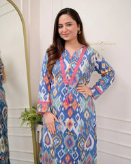 Biba Premium Cotton Printed Designer Kurti With Bottom Set