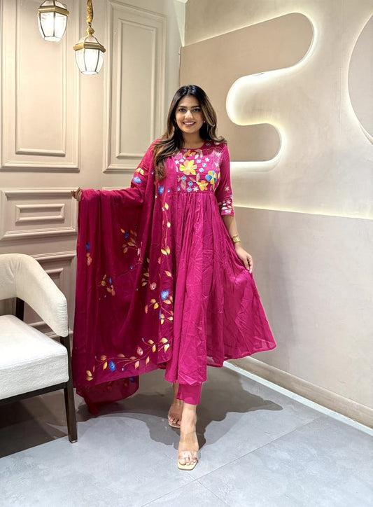 Biba Beautiful Embroidery With Suqes Heavy Suit For Women