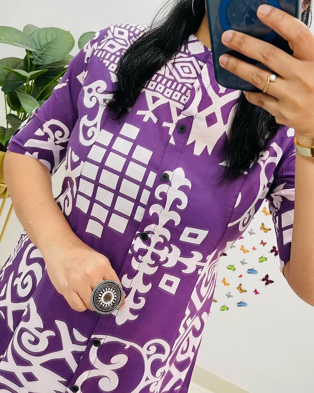 Biba Vibrant Violet Tribal Print Co-Ord Set