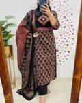 Black & Rust Classic Ethnic Cotton Suit Set