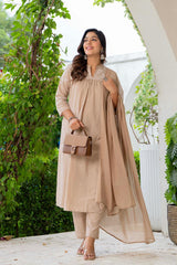 Jaipuri Stylish Beige Ethnic Wear for Elegant Look