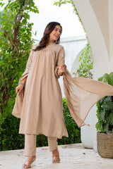 Biba Stylish Beige Ethnic Wear for Elegant Look