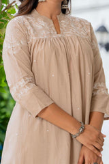 Jaipuri Stylish Beige Ethnic Wear for Elegant Look