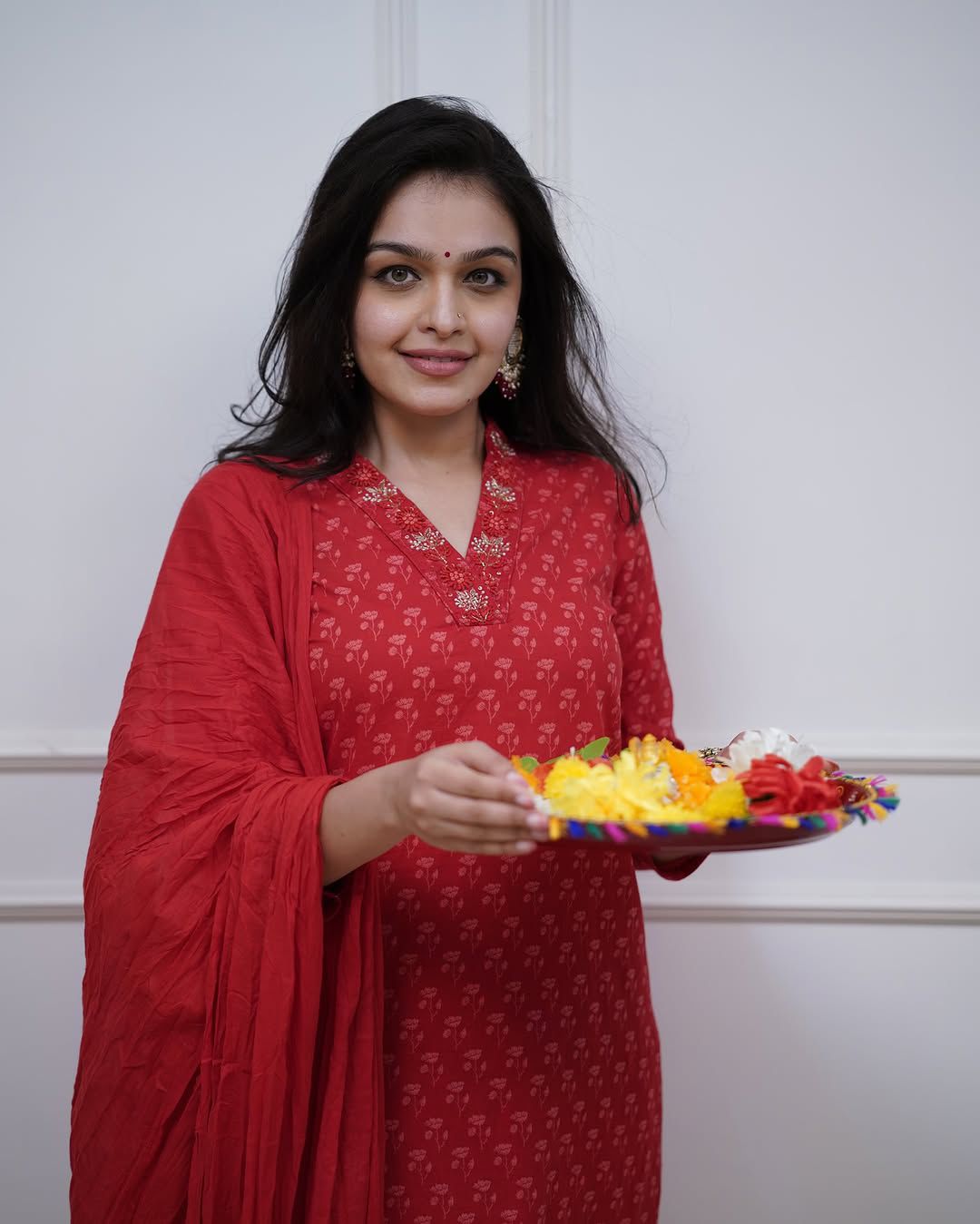 Biba Charming Red Traditional Outfit for Special Occasions