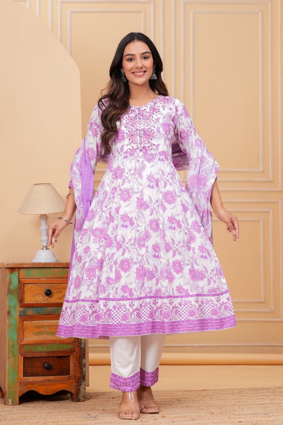 Multi Embroidered Kurta Set with Dupatta