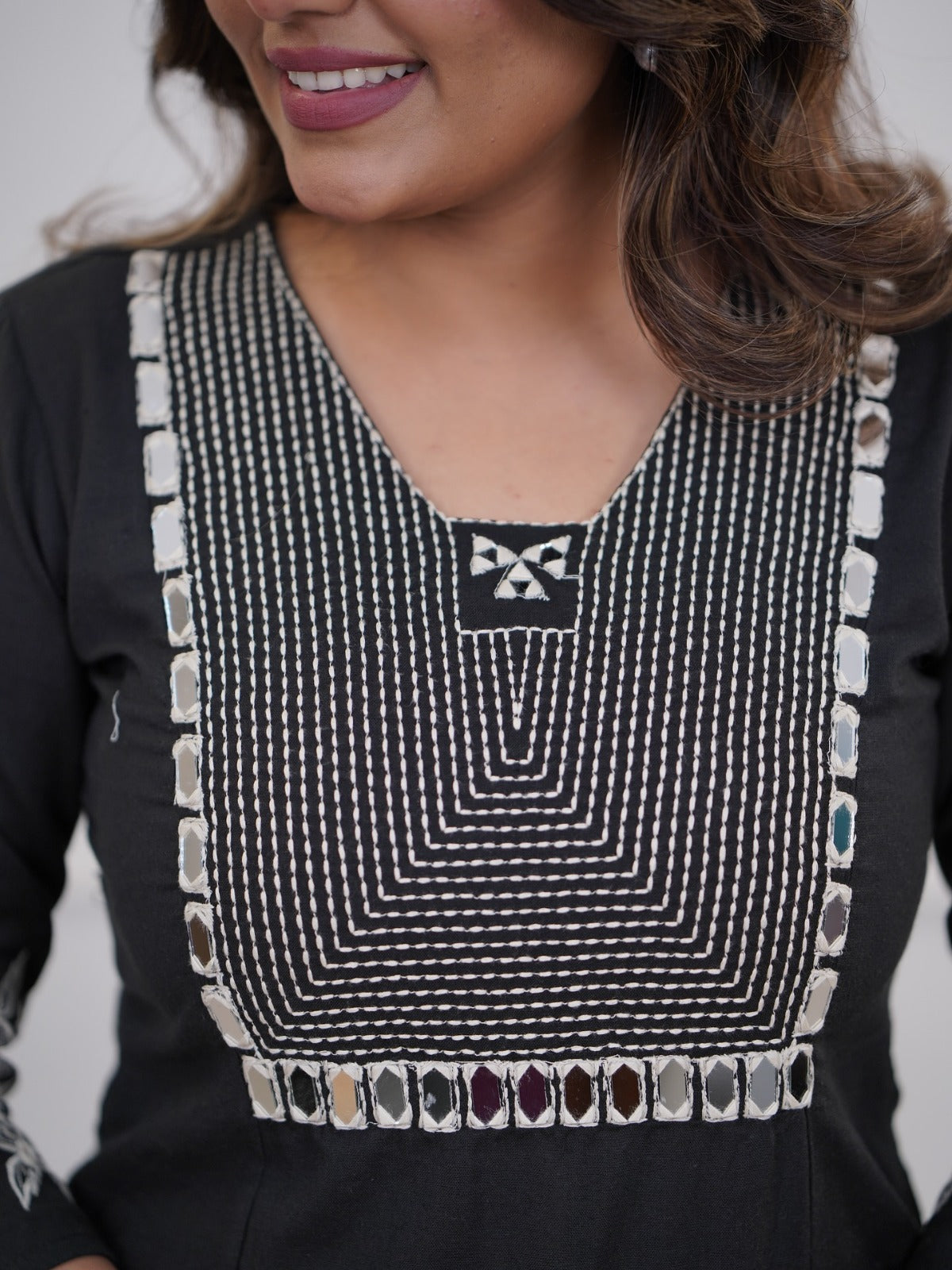 Off White Embroidered Cotton Kurta and Pant Set